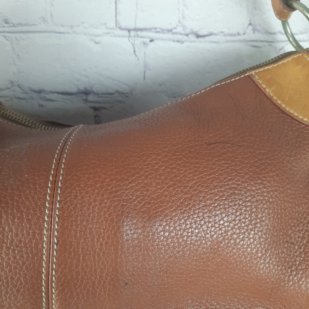 Vintage DOONEY & BOURKE Brown All Weather Leather Satchel Handbag - Picture 9 of 15